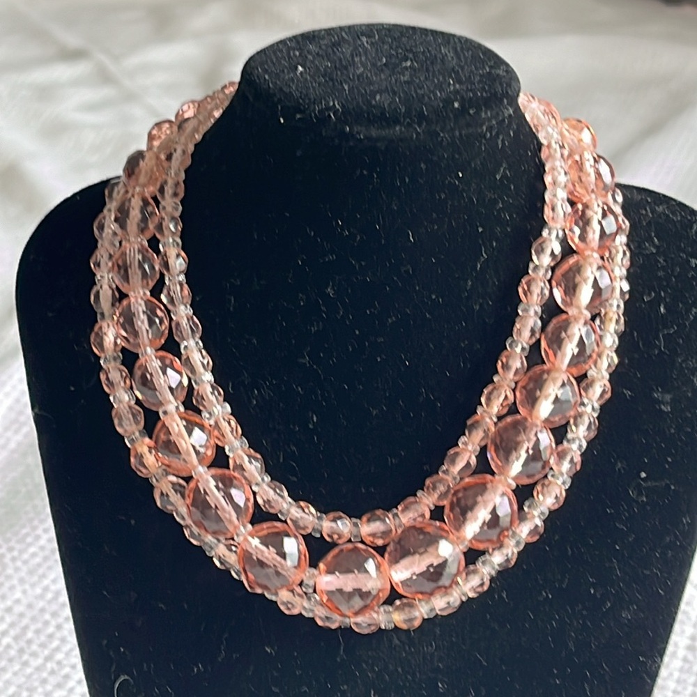 1930 Czechoslovakian crystals opera necklace